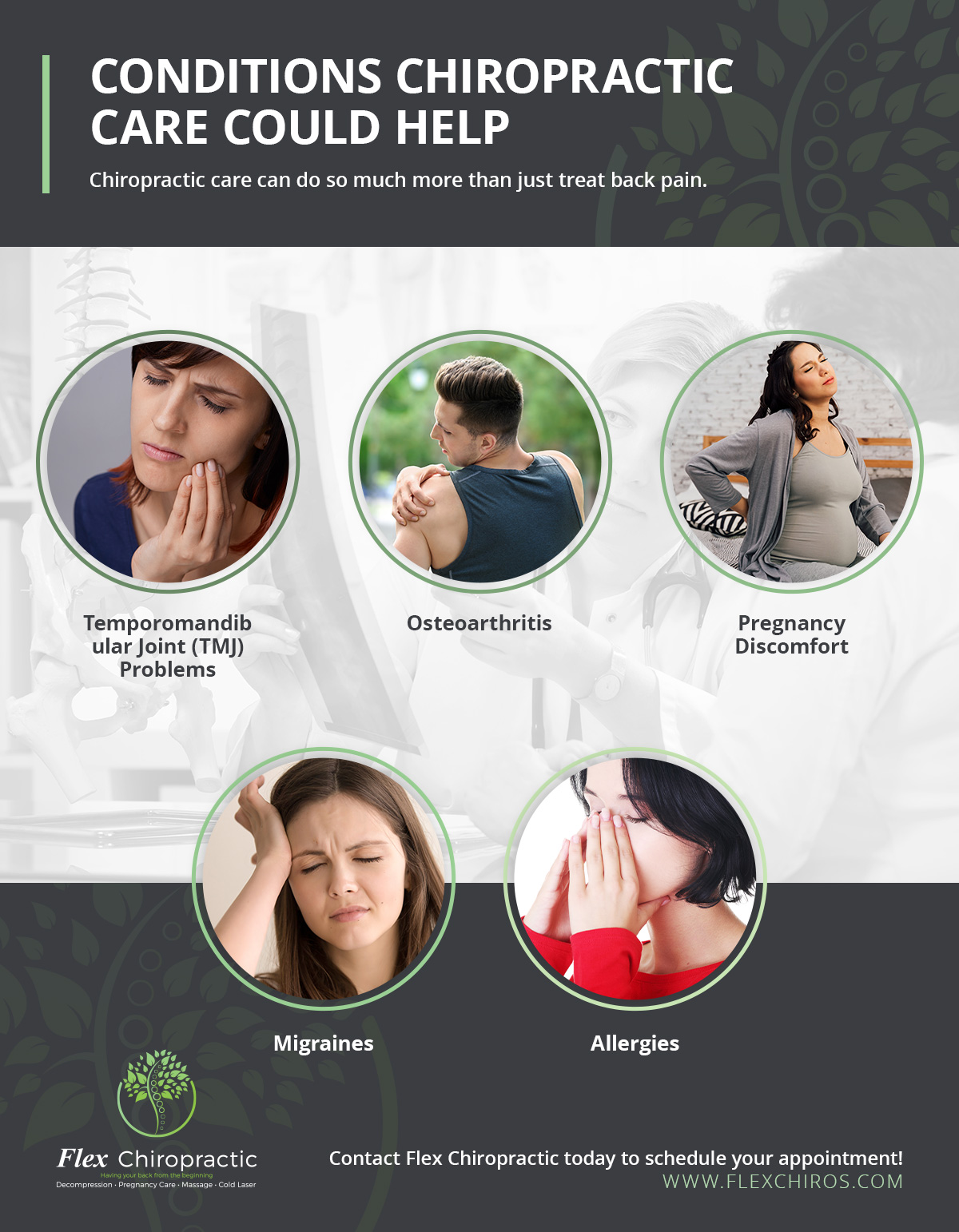 Conditions Chiropractic Care Can Help Infographic